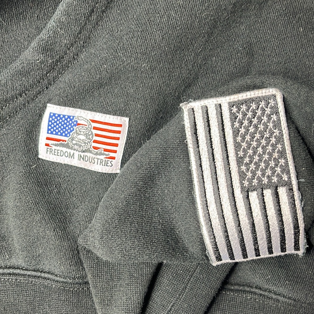 Freedom Industries Flag Graphic Patchwork Hoodie - image 7